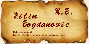 Milin Bogdanović vizit kartica